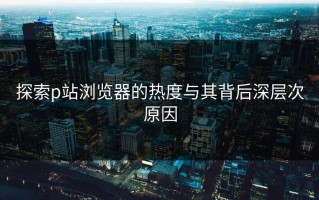 探索p站浏览器的热度与其背后深层次原因