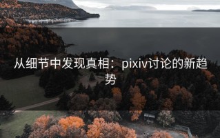 从细节中发现真相：pixiv讨论的新趋势